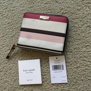 Kate Spade Pink and Blue Stripe Wallet